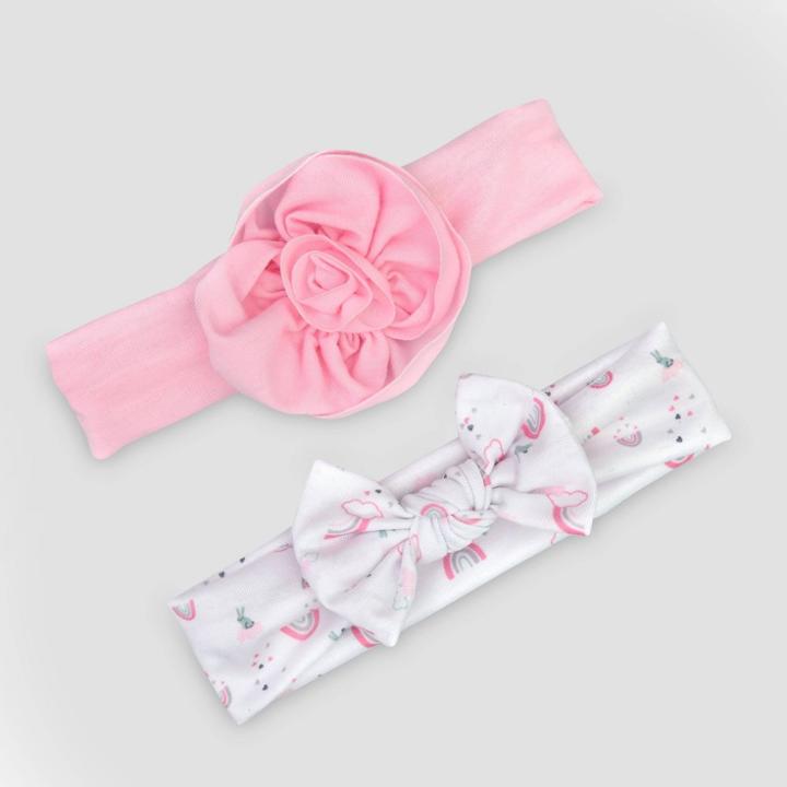 Baby Girls' 2pk Bow Headwrap - Just One You Made By Carter's Pink