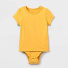 Toddler Kids' Adaptive Short Sleeve Bodysuit With Abdominal Access - Cat & Jack Mustard Yellow