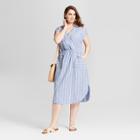 Women's Plus Size Striped Tie Back Dress - Universal Thread Blue 3x,