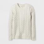 Girls' Crew Neck Cable Pullover Sweater - Cat & Jack Cream Xs, Size: Xs