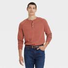 Men's Regular Fit Long Sleeve Henley T-shirt - Goodfellow & Co Rust Orange