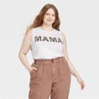 Grayson Threads Women's Plus Size Mother's Day 'mama' Graphic Tank Top - White Leopard Print