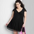 Women's Plus Size Short Sleeve Skater Dress - Wild Fable Black