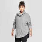 Women's Plus Size Cowl Neck Tunic - Ava & Viv Dark Heather Gray