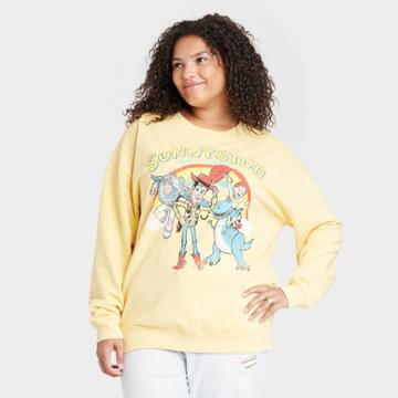 Women's Toy Story Sunnyside Daycareplus Size Oversized Graphic Sweatshirt - Yellow