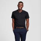 Men's Standard Fit Short Sleeve Henley Shirt - Goodfellow & Co Midnight Black