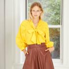 Women's Puff Long Sleeve Bow Blouse - Who What Wear Yellow