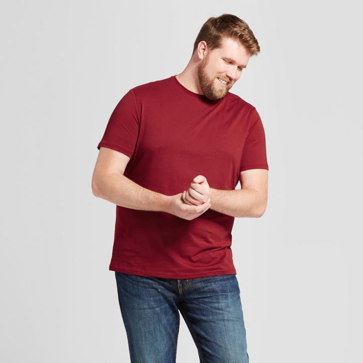 Men's Big & Tall Standard Fit Short Sleeve Crew T-shirt - Goodfellow & Co Red