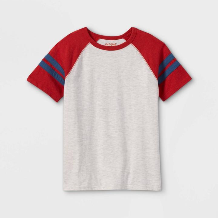 Boys' Baseball Short Sleeve T-shirt - Cat & Jack Heather White