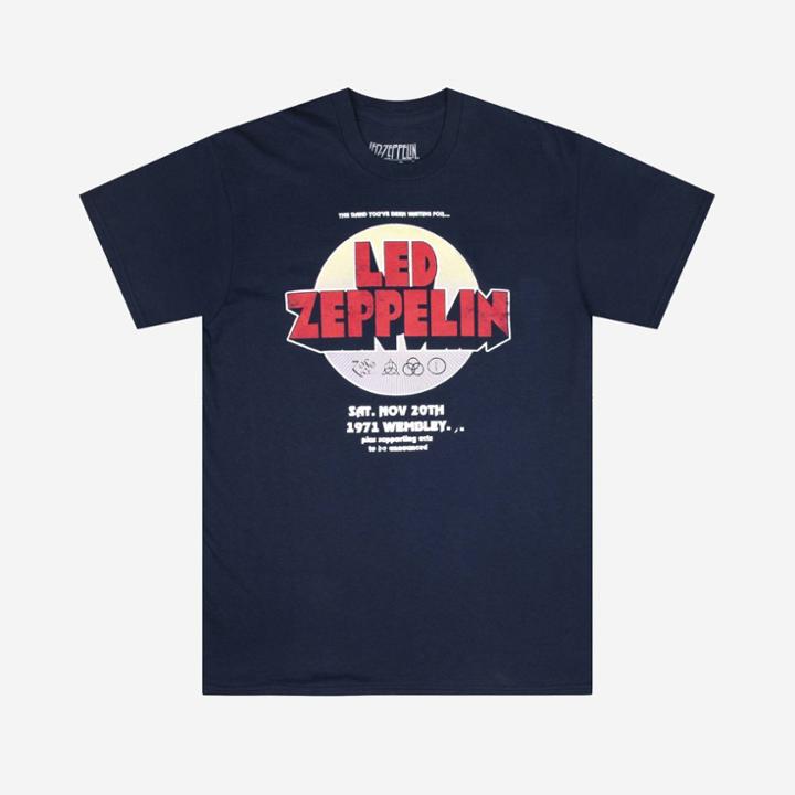 Men's Led Zeppelin Short Sleeve Graphic T-shirt - Navy Blue