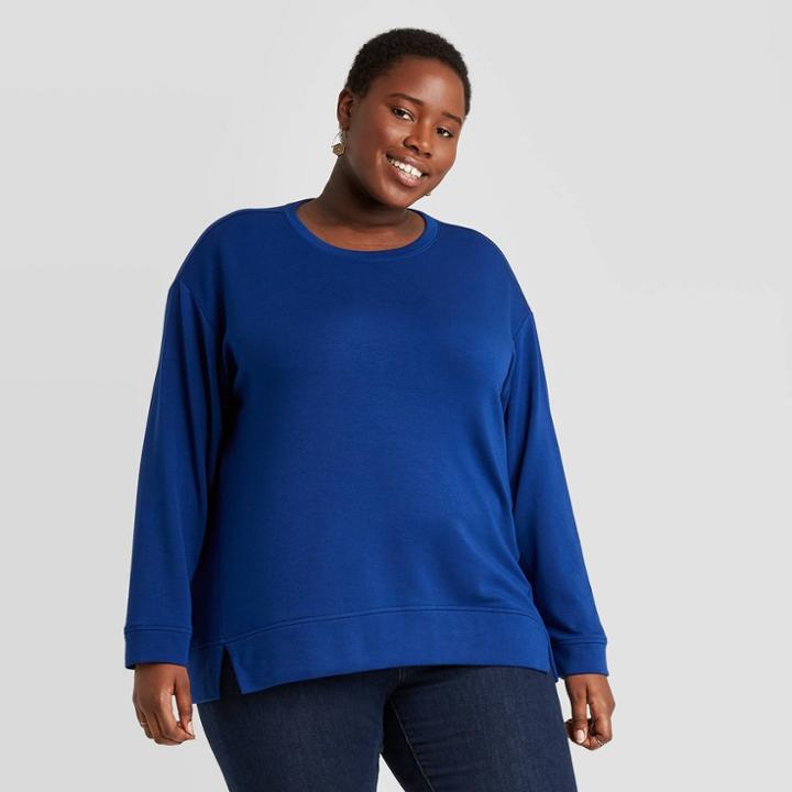 Women's Plus Size Sweatshirt - Ava & Viv Blue X