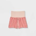 Maternity Striped Twill Pull-on Shorts - Isabel Maternity By Ingrid & Isabel Peach