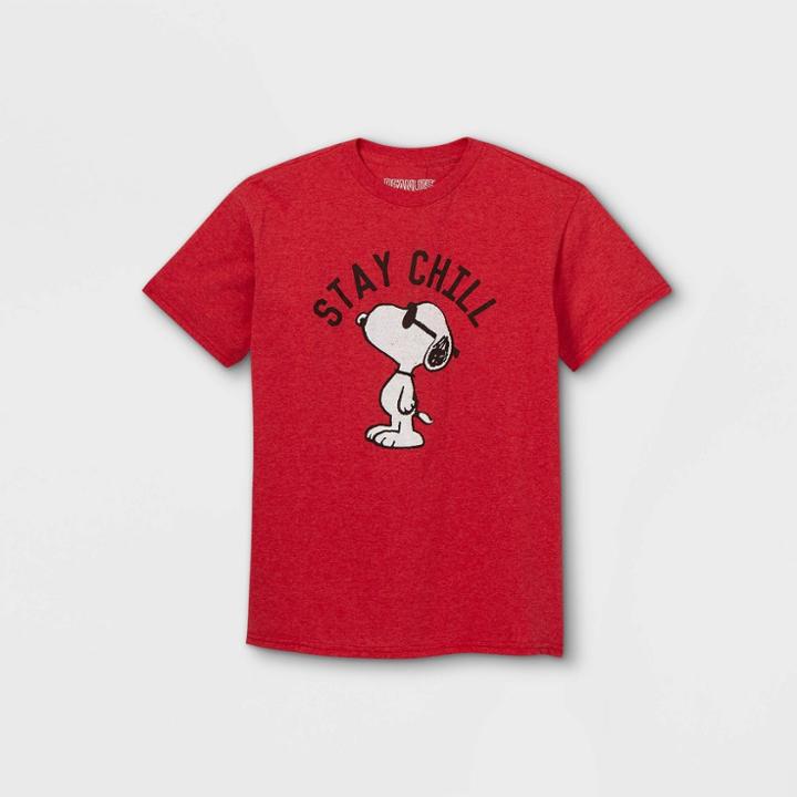 Boys' Peanuts Snoopy Short Sleeve Graphic T-shirt - Red