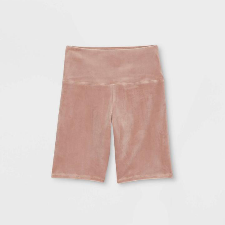 Women's Velvet Bike Pajama Shorts - Colsie Pink