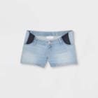 Maternity Side Panel Midi Jean Shorts - Isabel Maternity By Ingrid & Isabel Light Wash