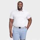 Men's Striped Golf Polo Shirt - All In Motion White S, Men's,