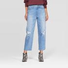 Women's Relaxed Fit High-rise Straight Cropped Jeans - Universal Thread Light Blue