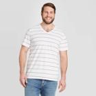 Men's Tall Striped Standard Fit Short Sleeve Novelty V-neck T-shirt - Goodfellow & Co White