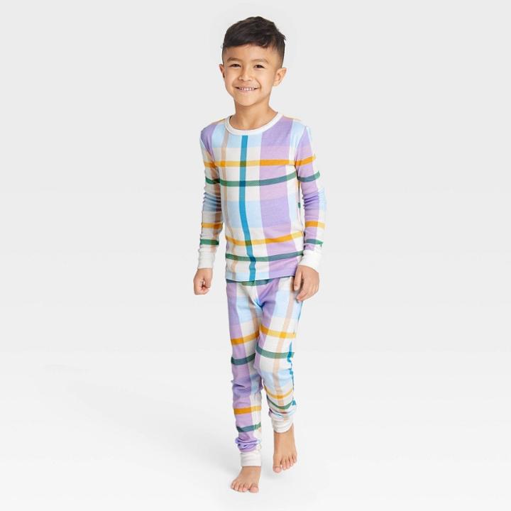 No Brand Kids' Plaid Matching Family Pajama