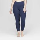 Target Women's Plus Size Premium High-waisted 7/8 Scallop Leggings - Joylab Navy (blue)