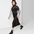 Women's Leopard Print Bias Cut Midi Skirt - Wild Fable Black