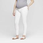 Maternity Inset Panel White Skinny Jeans - Isabel Maternity By Ingrid & Isabel White