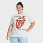 Women's The Rolling Stones Plus Size Logo Short Sleeve Graphic T-shirt - White
