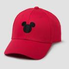 Men's Mickey Mouse Twill Baseball Hat - Red One Size, Adult Unisex