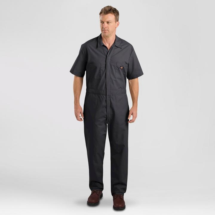 Petitedickies Men's Short Sleeve Coverall - Black