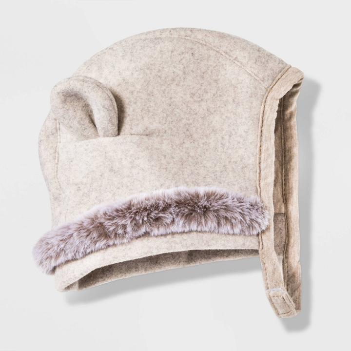 Baby Faux Felt Critter Bonnet - Cat & Jack Beige Newborn, Toddler Unisex