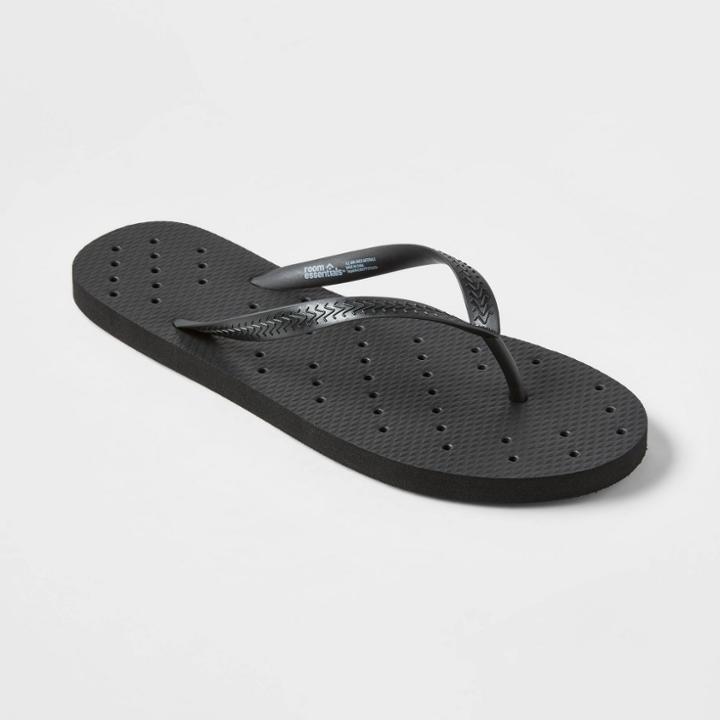 L Shower Flip Flop Black - Room Essentials