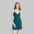 Women's Sleeveless Open Back Ruched Skater Dress - Wild Fable Deep Teal