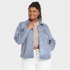 Women's Plus Size Denim Jacket - Universal Thread Purple