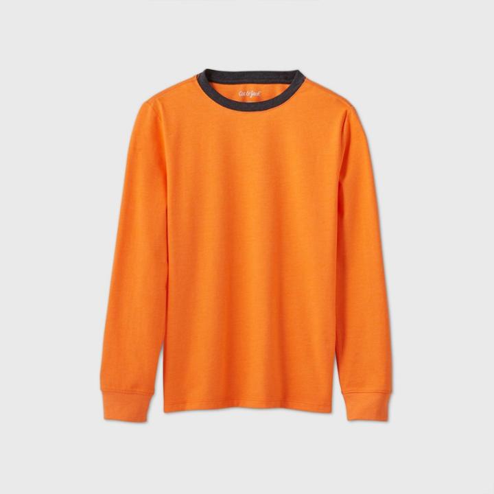 Boys' Long Sleeve Favorite T-shirt - Cat & Jack Orange