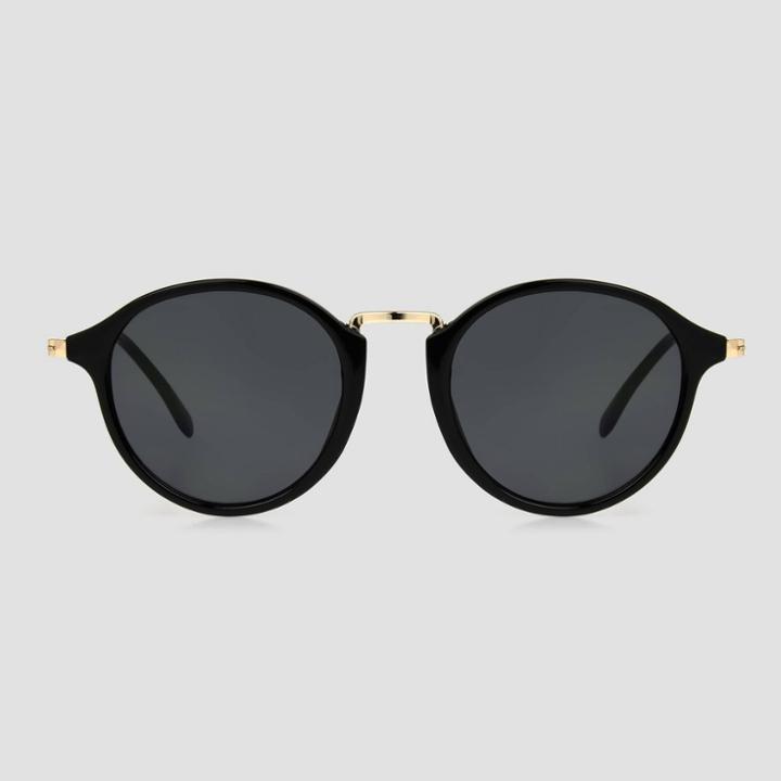 Women's Metal Round Sunglasses - Universal Thread Black/gold