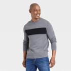 Men's Striped Crew Neck Pullover - Goodfellow & Co Charcoal Gray