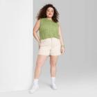 Women's Super-high Rise Curvy Rolled Cuff Jean Shorts - Wild Fable Off-white