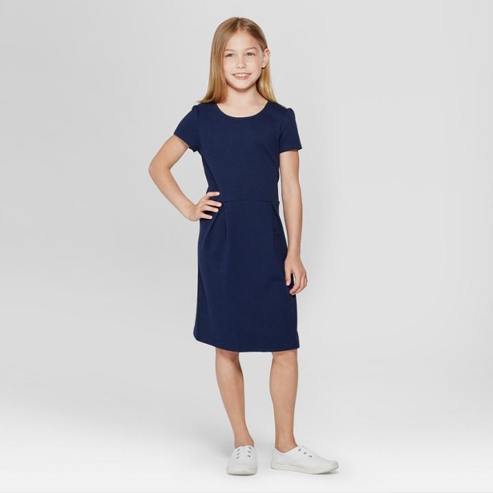 Girls' Uniform Knit Jumper - Cat & Jack Navy M, Girl's, Size: