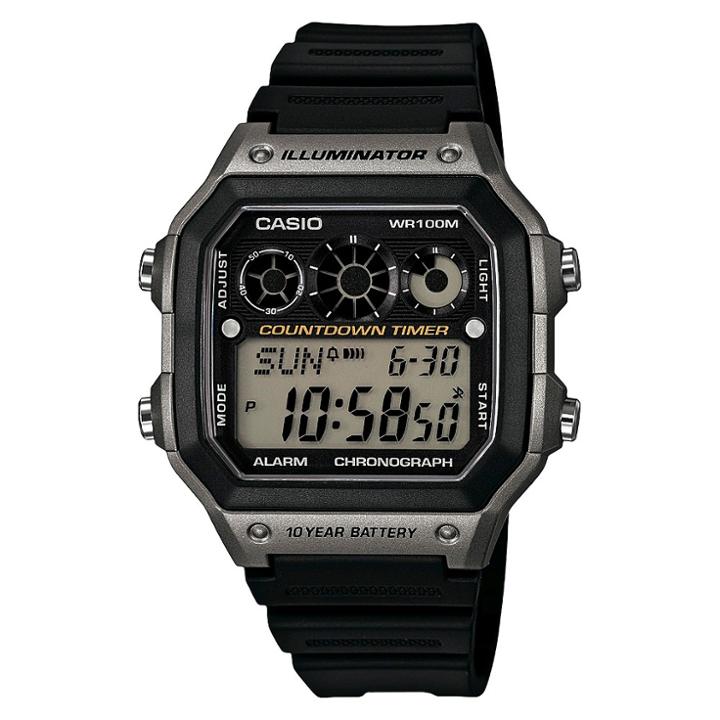 Men's Casio Classic Digital Watch With Gray Accents - Black (ae1300wh-8avcf)