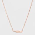 Target Sterling Silver Double Bar Cubic Zirconia Necklace - A New Day Rose Gold