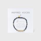 No Brand Gold Tone Plated 'brave' Stretch Bracelet - Hematite