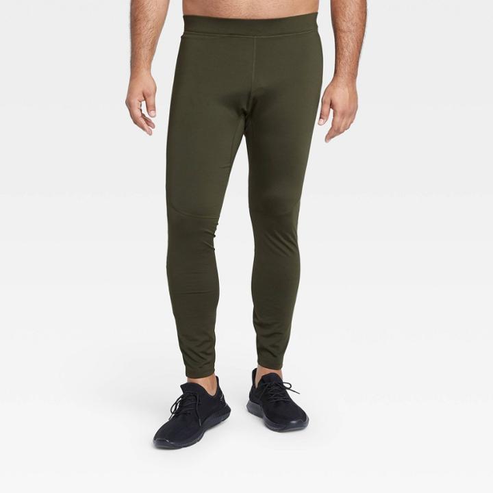 Men's Run Tights - All In Motion Olive Green M, Men's, Size: Medium, Green Green