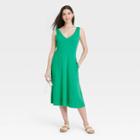 Women's Sleeveless Rib Knit Ballet Dress - A New Day Teal