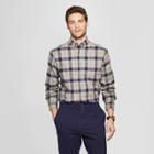 Target Men's Plaid Standard Fit Long Sleeve Pocket Flannel Collared Button-down Shirt - Goodfellow & Co Comet Gold