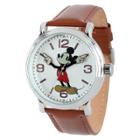 Men's Disney Mickey Mouse Shinny Vintage Articulating Watch With Alloy Case - Brown,