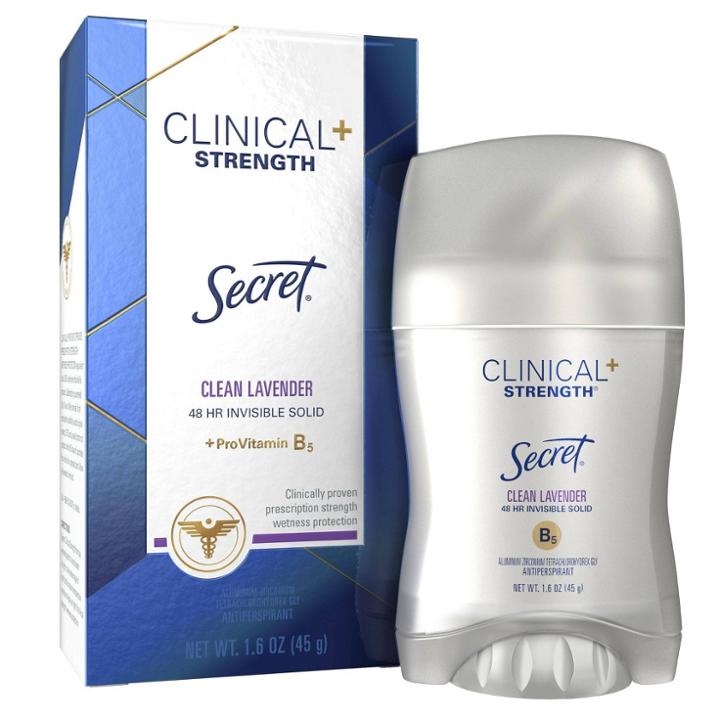 Secret Clinical Strength Invisible Solid Antiperspirant And Deodorant For Women - Clean Lavender