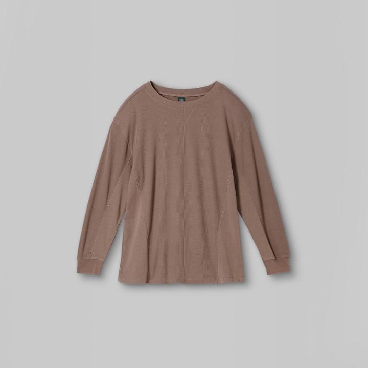 Long Sleeve Thermal Mix Tunic T-shirt - Wild Fable Dark Taupe