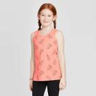 Girls' Unicorn Print Graphic Tank Top - Cat & Jack Bright Peach Xs, Girl's, Orange