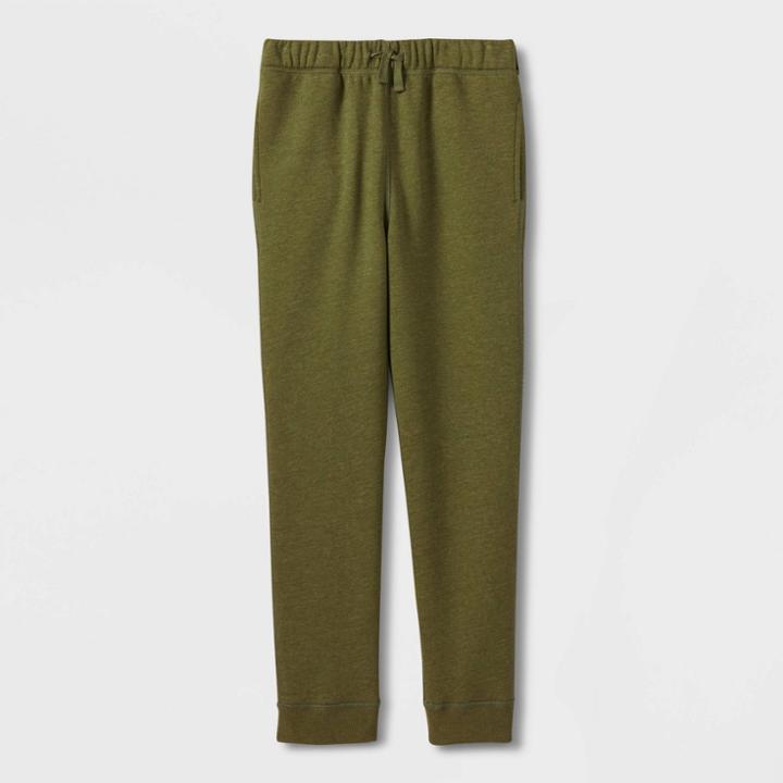 Kids' Adaptive Fleece Jogger Pants - Cat & Jack Olive Green