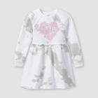 Grayson Threads Kids Grayson Threads Girls' Long Sleeve Crewneck Tie-dye Fleece Dress - Cream/gray